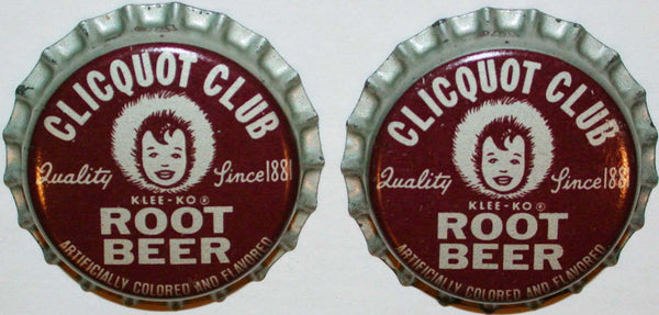 Soda pop bottle caps CLICQUOT CLUB ROOT BEER Lot of 2 cork unused new old stock