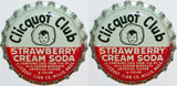 Soda pop bottle caps Lot of 100 CLICQUOT CLUB STRAWBERRY CREAM cork lined unused