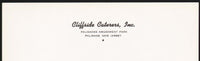 Vintage letterhead CLIFFSIDE CATERERS Palisades Amusement Park New Jersey n-mint+