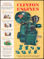 Vintage magazine ad CLINTON ENGINES for lawn equipment from 1952 Maquoketa Iowa