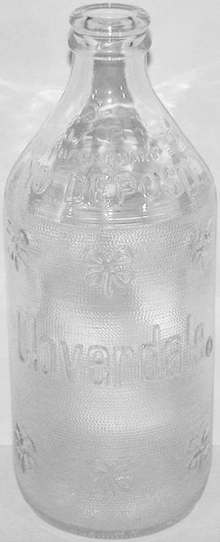 Vintage soda pop bottle CLOVERDALE embossed NDNR No Deposit No Return Half Quart