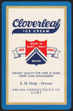Vintage playing card CLOVERLEAF ICE CREAM Jack Spratt blue border Gary Indiana