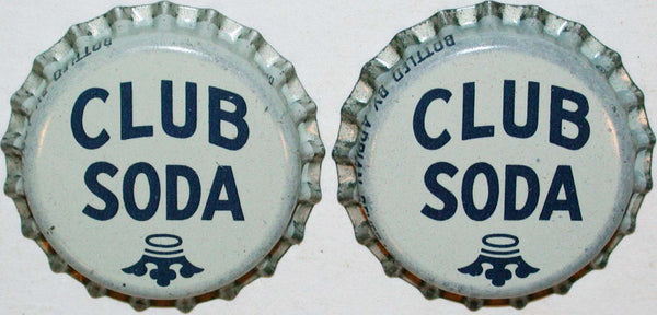 Soda pop bottle caps CLUB SODA Lot of 2 cork lined unused and new old stock