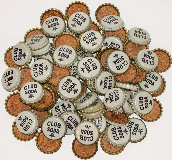 Soda pop bottle caps Lot of 100 CLUB SODA #2 generic cork unused new old stock