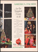 Vintage magazine ad COCA COLA 1959 Christmas carolers America Pauses two page