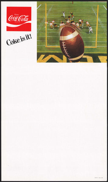 Vintage sign COCA COLA Coke is it football cardboard Keith Kohler artwork n-mint