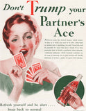 Vintage magazine ad COCA COLA from 1933 woman pictured Don't Trump Your Partners Ace