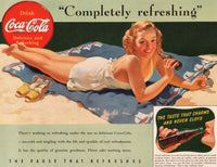 Vintage magazine ad COCA COLA SODA 1941 girl on beach pictured with bottle