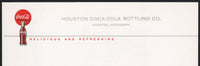 Vintage letterhead COCA COLA bottle and button Houston Mississippi unused n-mint+