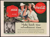 Vintage magazine ad COCA COLA from 1939 Make lunch time women and dispenser pictured
