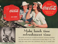 Vintage magazine ad COCA COLA from 1939 Make lunch time women and dispenser pictured
