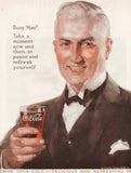 Vintage magazine ad COCA COLA Busy Man from 1924 man pictured Fred Mizen artwork