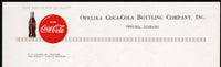 Vintage letterhead COCA COLA bottle and button Opelika Alabama unused n-mint+