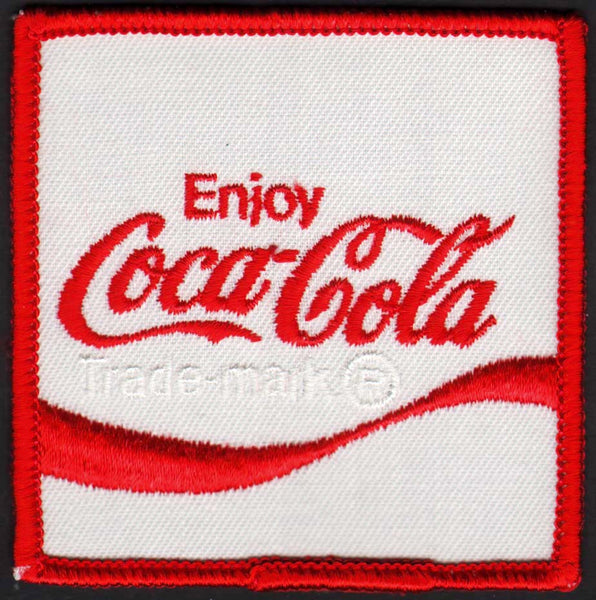 Vintage uniform patch COCA COLA soda pop reverse wave logo new old stock n-mint+