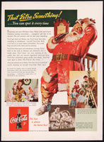 Vintage magazine ad COCA COLA from 1942 Santa Claus That Extra Something slogan