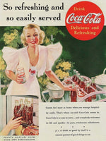 Vintage magazine ad COCA COLA 1937 So Refreshing and so Easily Served woman pictured