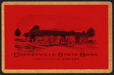 Vintage playing card COFFEYVILLE STATE BANK building pictured Coffeyville Kansas