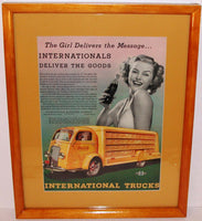 Vintage magazine ad COCA COLA 1938 International Trucks woman professionally matted and framed