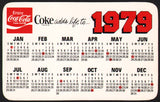 Vintage pocket calendar COCA COLA 1979 Coke adds life to.. new old stock n-mint+