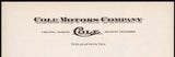 Vintage letterhead COLE MOTORS COMPANY Indianapolis unused new old stock n-mint