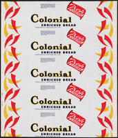 Vintage bread wrapper COLONIAL 1957 Grand Rapids Michigan unused new old stock