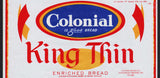 Vintage bread wrapper COLONIAL KING THIN dated 1959 Bedford Indiana unused n-mint