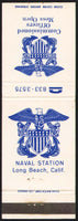 Vintage matchbook cover COMMISSIONED OFFICERS MESS OPEN Naval Long Beach California