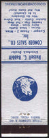 Vintage matchbook cover CONGER SALES CO with a cow pictured Conger Minnesota
