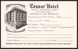 Vintage postcard CONNOR HOTEL Joplin Missouri Reservation Request card unused