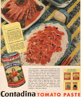 Vintage magazine ad CONTADINA TOMATO PASTE 1948 recipes and products pictured
