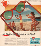 Vintage magazine ad COOL RAY sunglasses 1949 American Optical Co beach scene