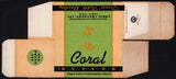 Vintage box CORAL BUTTER 1934 Coral Creamery Michigan unused new old stock n-mint