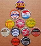 Vintage soda pop bottle caps 12 ALL DIFFERENT cork lined mix #28 new old stock
