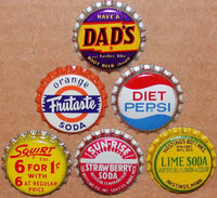 Vintage soda pop bottle caps 12 ALL DIFFERENT cork lined mix #28 new old stock