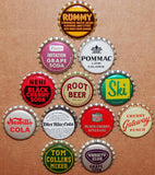 Vintage soda pop bottle caps 12 ALL DIFFERENT cork lined mix #29 new old stock