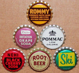 Vintage soda pop bottle caps 12 ALL DIFFERENT cork lined mix #29 new old stock