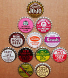 Vintage soda pop bottle caps 12 ALL DIFFERENT cork lined mix #32 new old stock