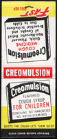 Vintage full matchbook CREOMULSION Cough Medicine Cough Syrup for Children unused