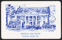 Vintage playing card CRESCENT LAKE MANOR with manor Excelsior Springs Missouri