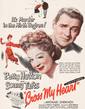 Vintage magazine ad CROSS MY HEART movie 1946 with Betty Hutton and Sonny Tufts