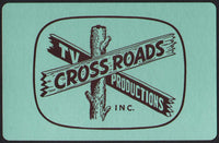 Vintage playing card CROSSROADS TV PRODUCTIONS INC picturing a crossroads sign