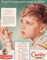 Vintage magazine ad CURITY ADHESIVE TAPE 1952 first aid dressing crying boy pictured