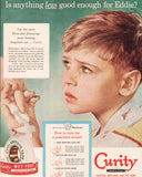 Vintage magazine ad CURITY ADHESIVE TAPE 1952 first aid dressing crying boy pictured