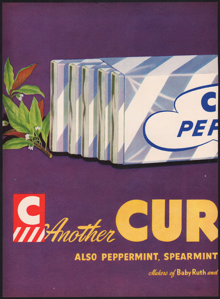 Vintage magazine ad CURTIS PEPSIN GUM from 1948 picturing the pack of gum 2 page