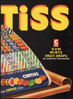 Vintage magazine ad CURTISS CANDY 1949 display of gum and mint fruit drops 2 pages