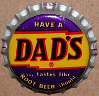 Vintage soda pop bottle caps DADS ROOT BEER Collection of 2 different unused