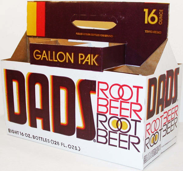 Vintage soda pop bottle carton DADS ROOT BEER 8 pack Gallon Pak new old stock