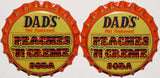 Soda pop bottle caps Lot of 12 DADS PEACHES N CREME SODA plastic lined unused