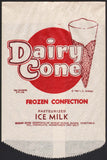 Vintage bag DAIRY CONE dated 1952 I C Parker cone pictured new old stock n-mint