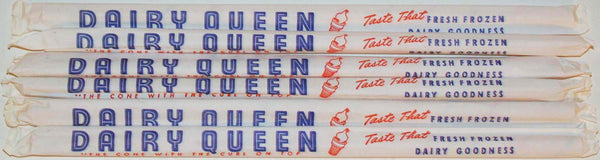 Vintage straws DAIRY QUEEN Lot of 6 in original wrappers new old stock n-mint